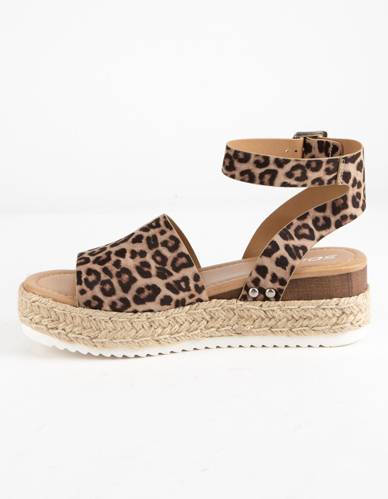 SODA Topic Cheetah Womens Espadrille Flatform Sandals image number 2