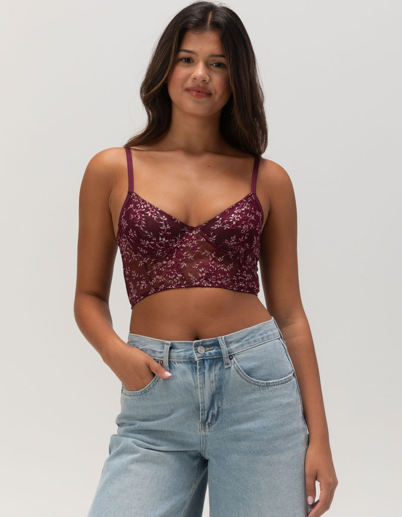 FULL TILT Two-Tone Lace Womens Bralette image number 0