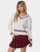 EDIKTED Dean V-Neck Cable Knit Sweater image number 3