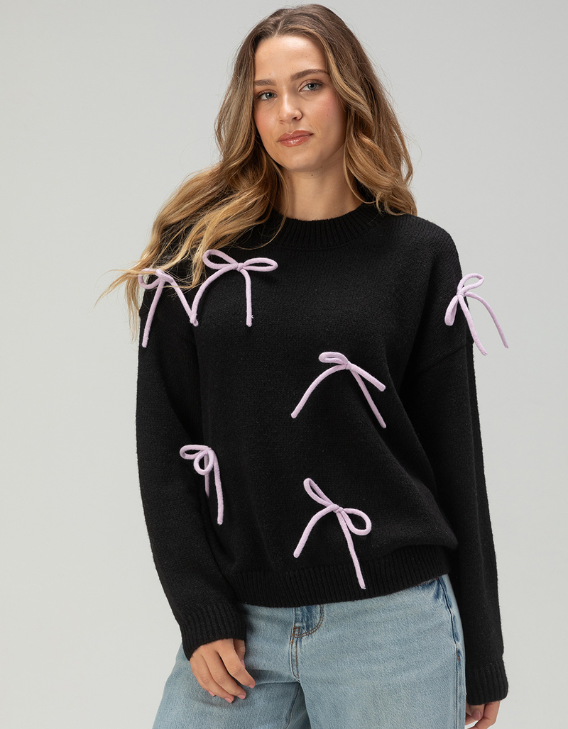 RSQ Womens Bow Detail Pullover Sweater image number 1