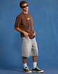 RSQ Barbed Wire Embroidered Mens Baggy Jorts image number 1