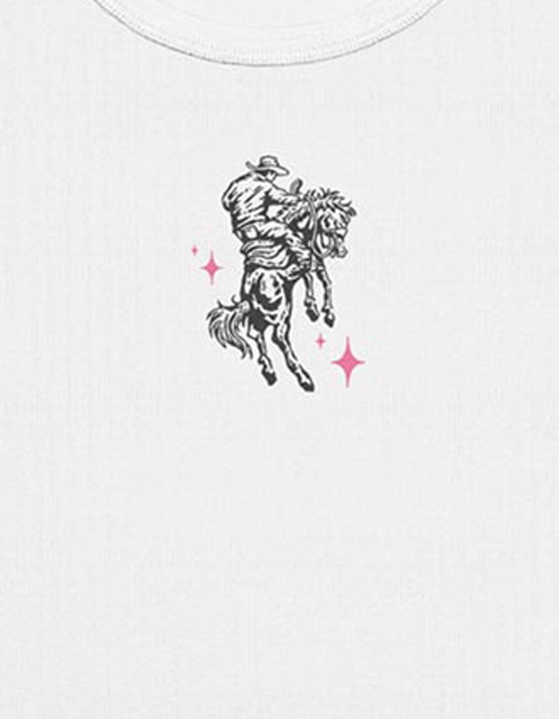 Pink Rodeo Tee WESTERN Rodeo Cowboy Womens Baby Tee - CREAM - M | Tillys