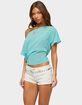 EDIKTED Noria Sheer Chiffon Off Shoulder Top image number 2