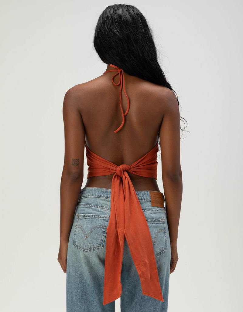 TRUE RELIGION Buddha Womens Scarf Halter Top image number 3