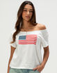 RSQ Womens American Flag Off The Shoulder Top image number 1