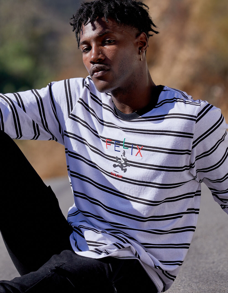 NEON RIOT Felix Stripe Mens T-Shirt image number 0