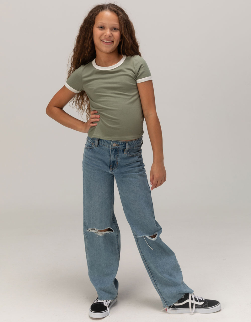 FULL TILT Essentials Girls Ringer Tee image number 4