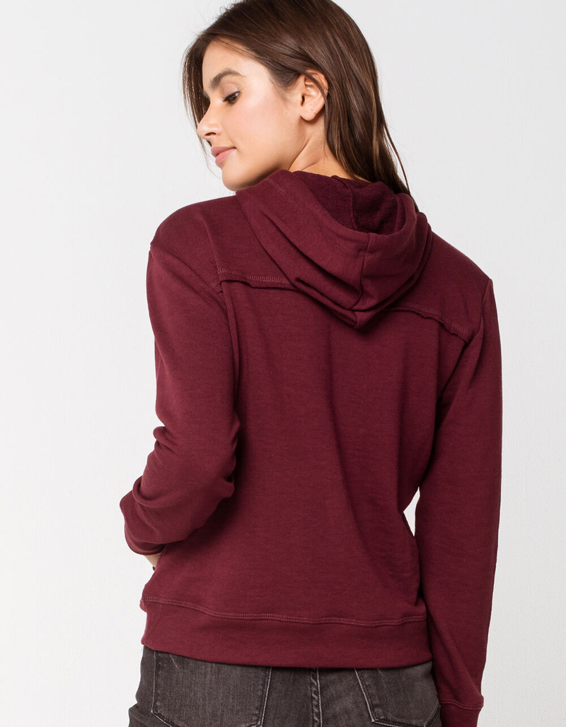FULL TILT Seamed Wine Womens Hoodie image number 2