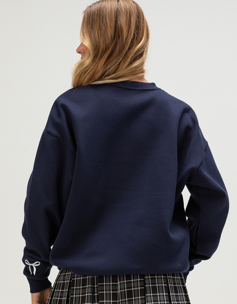 RSQ Womens Bow Patch Crewneck Sweatshirt image number 3