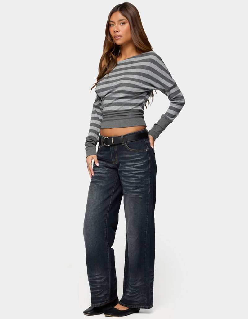 EDIKTED Marniee Striped Off Shoulder Top image number 3