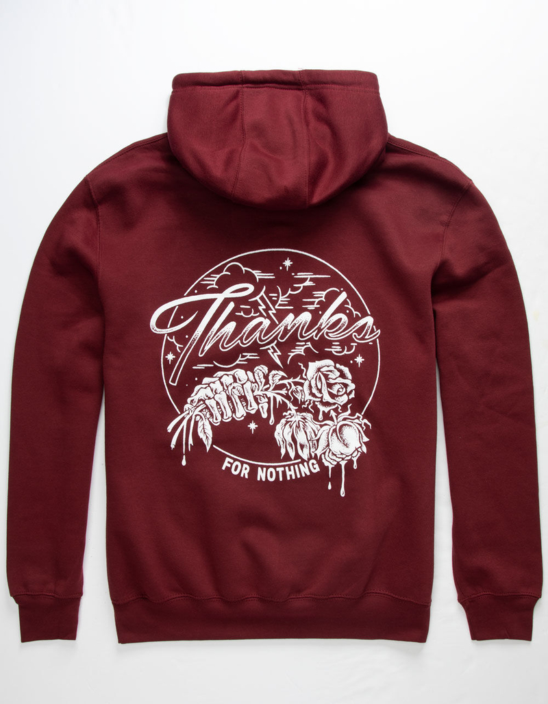 RSQ Thanks For Nothing Burgundy Mens Hoodie image number 0