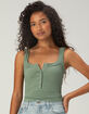 FREE PEOPLE Clean Slate Womens Sleeveless Henley Top image number 1
