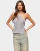 EDIKTED Thaly Backless Sequin Crochet Halter Top image number 1