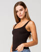 RSQ Square Neck Womens Black Tank Top image number 2