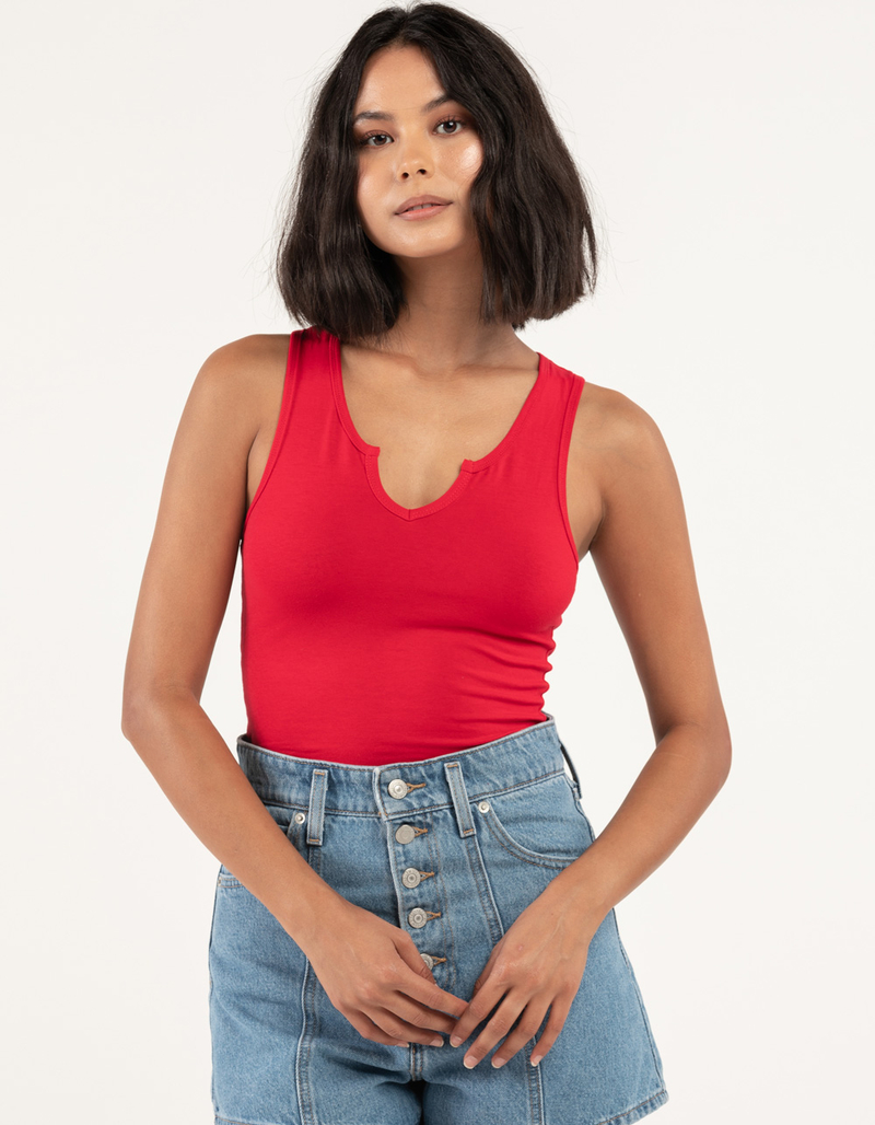 BOZZOLO Womens Split Neck Tank Top image number 0