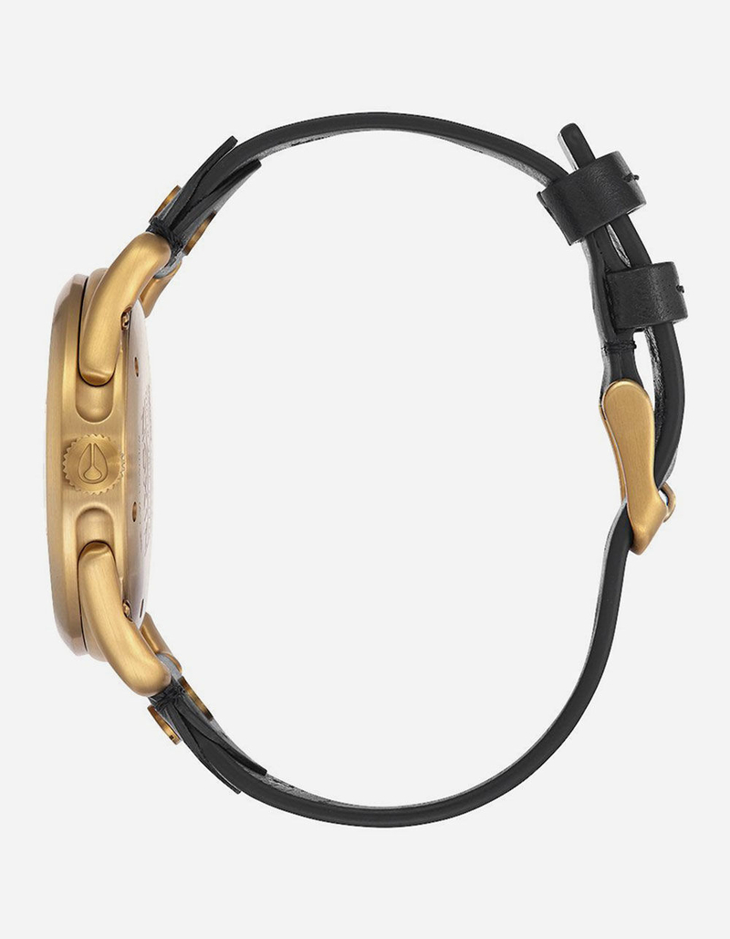 NIXON x AMUSE SOCIETY C39 Leather Black & Gold Watch image number 1