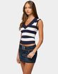 EDIKTED Briarie Striped Knit V-Neck Top image number 2