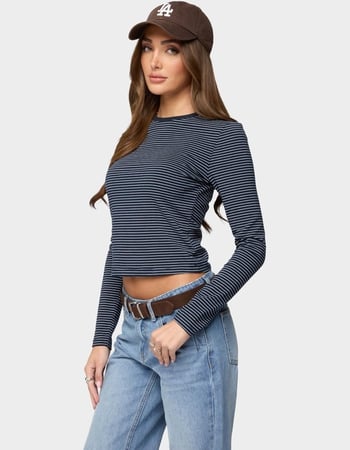 EDIKTED Brianna Striped Long Sleeve Tee Alternative Image