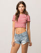 RSQ Venice Mid Rise Womens Ripped Denim Shorts image number 1