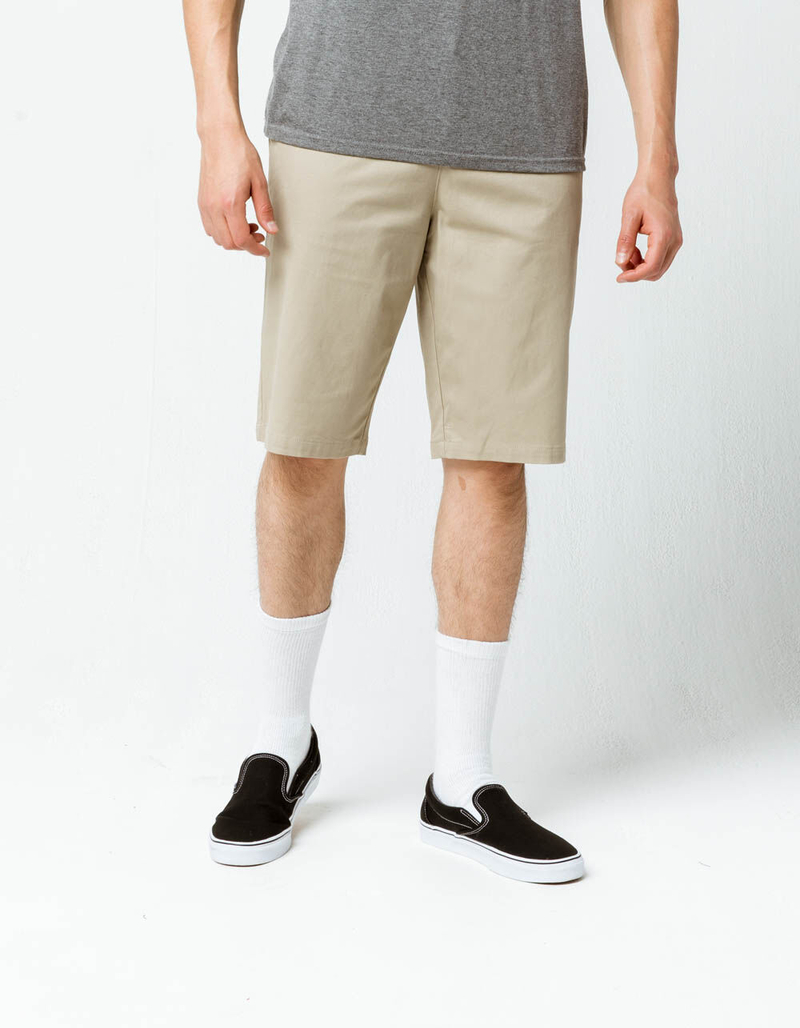 VALOR Long Khaki Mens Chino Shorts image number 2