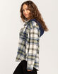 LOVE TREE Plaid Hooded Womens Flannel image number 3