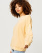 FULL TILT Essentials Washed Boyfriend Yellow Womens Sweatshirt image number 3