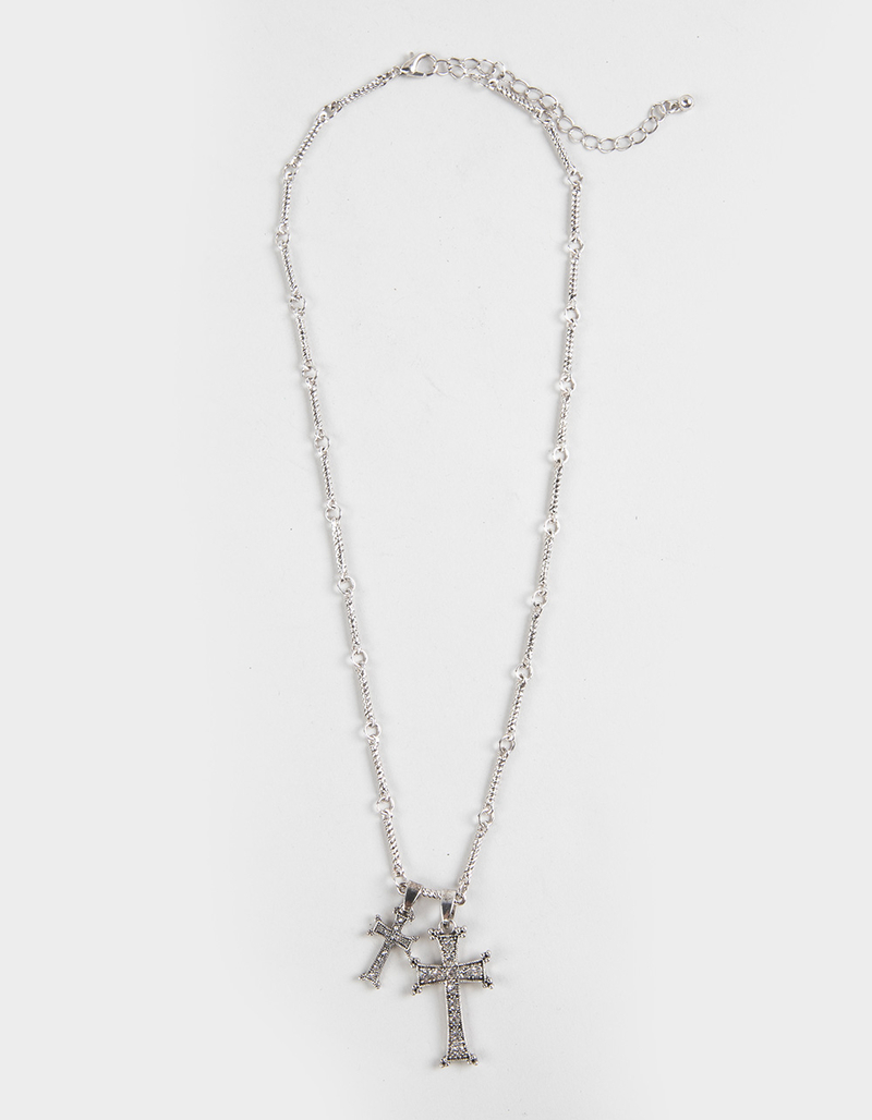 FULL TILT Double Cross Pendant Necklace image number 0