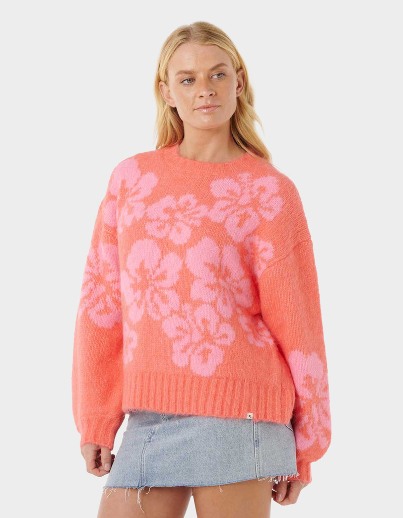 RIP CURL Hibiscus Heat Womens Jacquard Crewneck Sweater image number 0