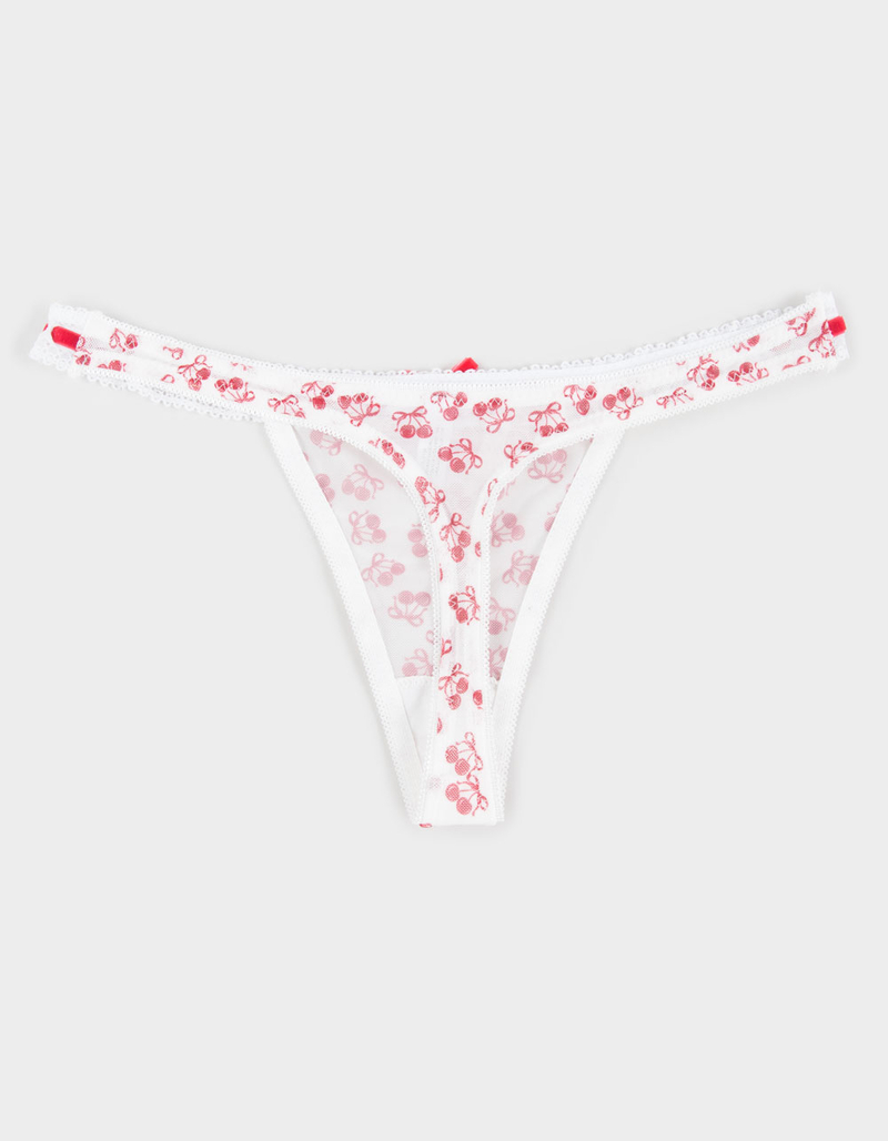 FULL TILT Ribbon Lace Trim Thong image number 1