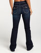 RSQ Womens Low Rise Stitch Flap Pocket Flare Jeans image number 4