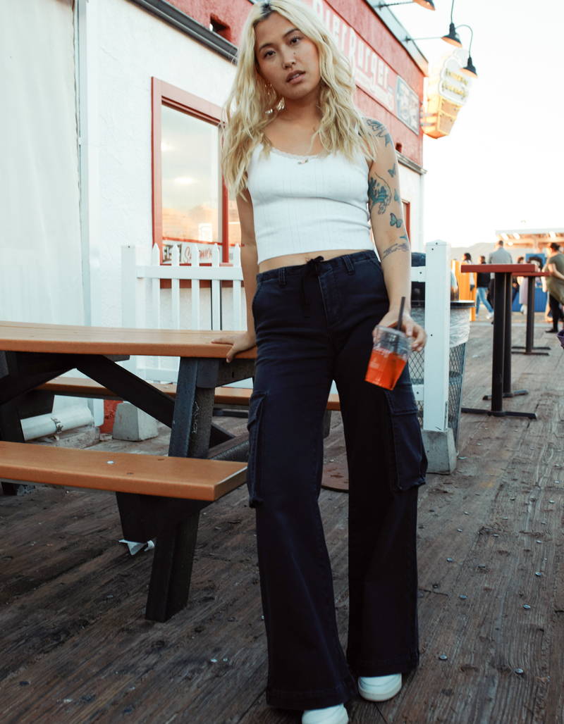 RSQ Womens Mid Rise Stretch Cargo Pants image number 0