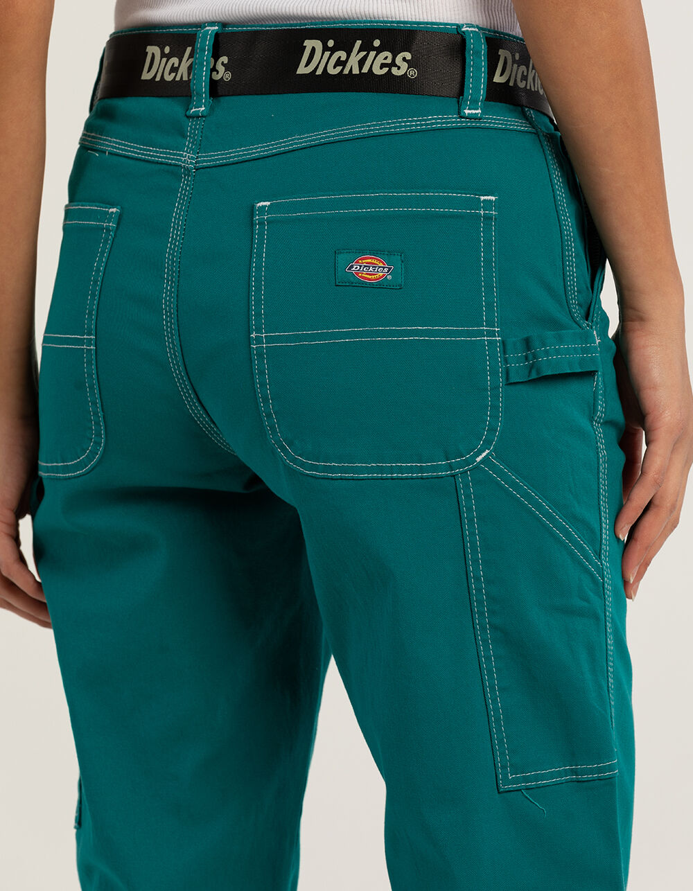 DICKIES Womens Belted Carpenter Pants - TEAL BLUE - 24 | Tillys