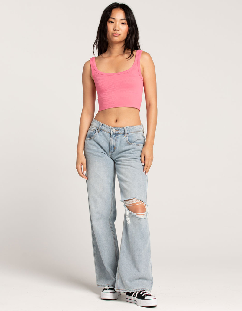 FULL TILT Seamless Chevron Womens Crop Tank Top image number 3