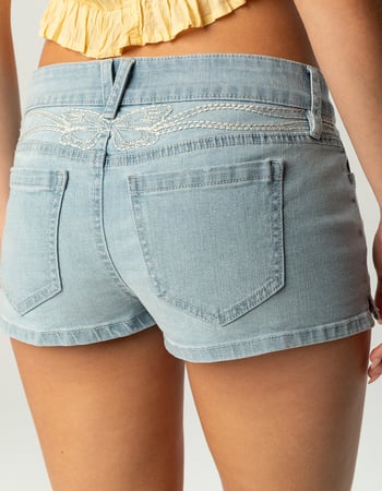 RSQ Womens Butterfly Low Rise Embroidered Micro Shorts Alternative Image