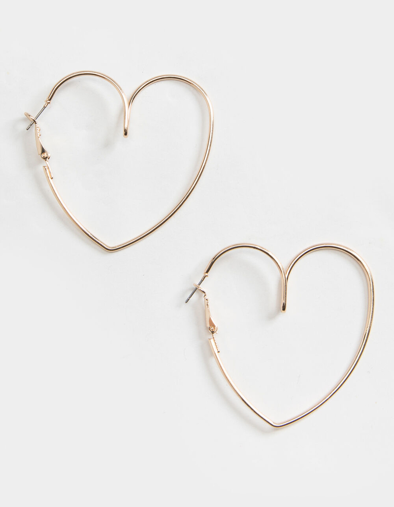 FULL TILT Large Heart Hoop Earrings image number 0