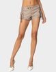 EDIKTED Washed Faux Leather Micro Cargo Shorts image number 4