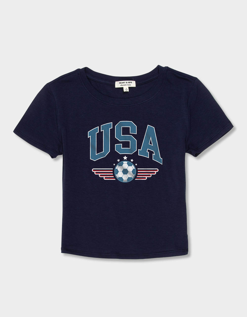 SOCCER USA Wings Womens Baby Tee image number 1