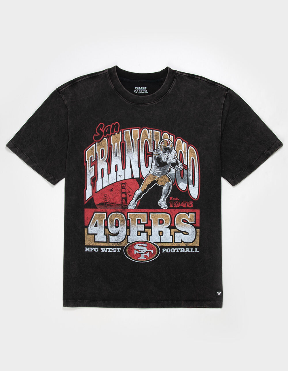 THE WILD COLLECTIVE San Francisco 49ers Player Mens Washed Boxy