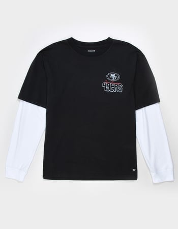 THE WILD COLLECTIVE San Francisco 49ers Mens Long Sleeve Boxy 2fer Tee Alternative Image