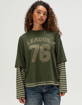 BDG Urban Outfitters League 76 Womens Long Sleeve 2fer Tee Primary Image