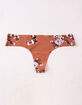 FULL TILT Scattered Floral Laser Cut Thong image number 1
