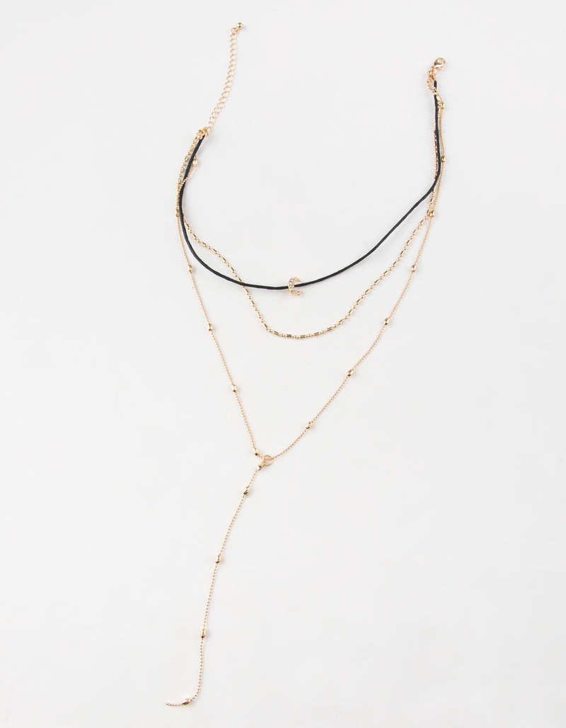 FULL TILT Layered Moon Chain Necklace image number 0