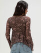 MADDEN GIRL Womens Mesh Hanky Long Sleeve Top image number 4