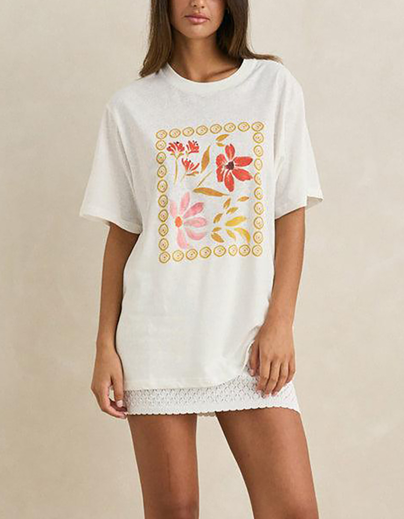 RHYTHM Wildflowers Womens Oversized Tee image number 0