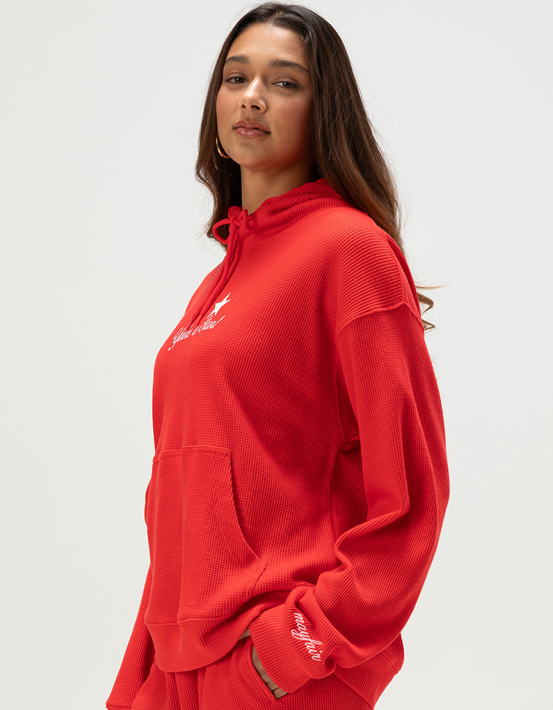 THE MAYFAIR GROUP You're A Star Womens Oversized Waffle Knit Hoodie image number 3