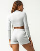 MISS POSH Fuzzy Mock Neck Womens Heather Gray Lounge Top image number 3