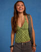 FULL TILT Womens Plaid Halter Top image number 8