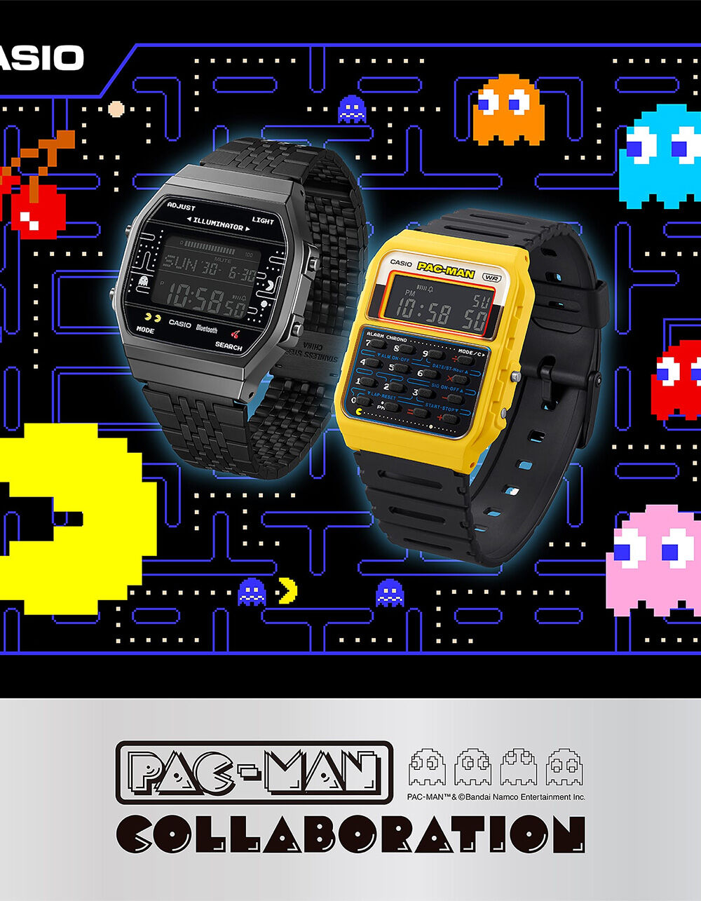 CASIO CA-53WPC-1BJR 未使用品 CASIO x PAC-MAN CA-53WPC-1B Watch - BLACK - ONE SIZE | Tillys