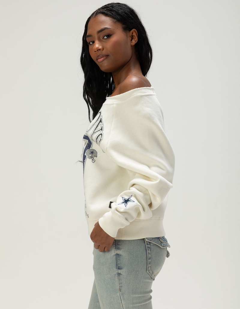 THE WILD COLLECTIVE Dallas Cowboys Womens Off The Shoulder Sweatshirt image number 2