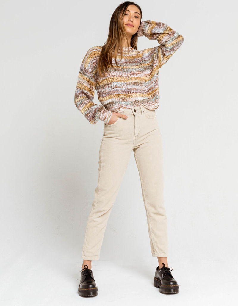 SKY AND SPARROW Marled Stripe Womens Sweater image number 3